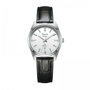 Alexandre Christie AC 1035 Silver White Leather Lady LDLSSSL